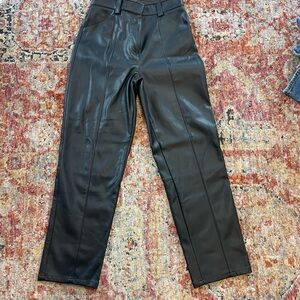 H&M Black Faux Leather Trousers